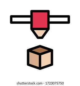 drill vector flat color icon 