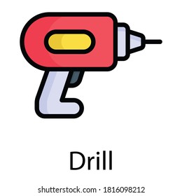 drill vector flat icon, colored line vector design