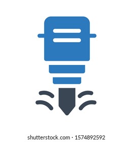 drill vector glyph color icon 