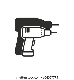 Drill vector icon. Black illustration isolated on white background for graphic and web design.