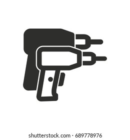 Drill vector icon. Black illustration isolated on white background for graphic and web design.