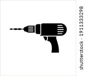Drill vector icon. Illustration isolated for graphic and web design on white background. color editable