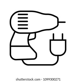 Drill vector icon. Illustration isolated for graphic and web design.