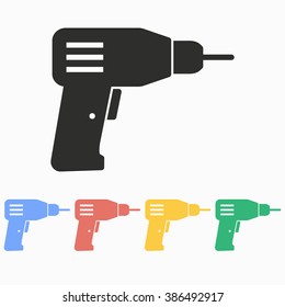 Drill  vector icon. Illustration isolated on white  background for graphic and web design.