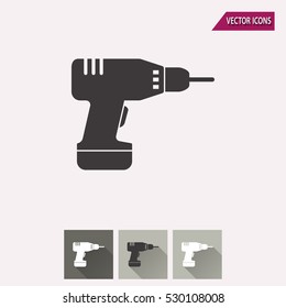 Drill vector icon. Illustration isolated for graphic and web design.