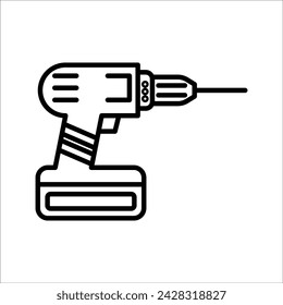 Icono de vector de taladro. Ilustración aislada para diseño gráfico y web.