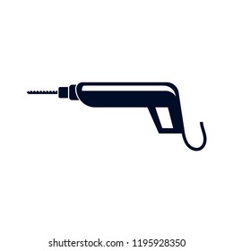 drill vector icon isolated on white background