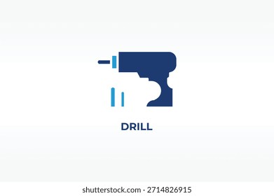 Ilustración aislada del Vector, del icono o de la muestra del logotipo del taladro