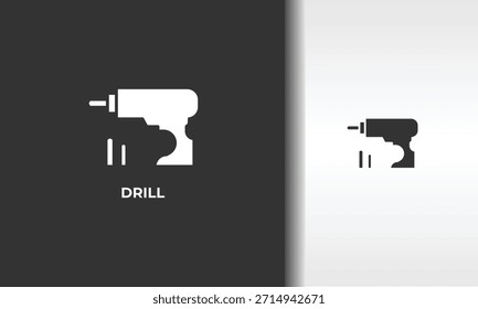 Ilustración De Símbolo Aislado De Vector, Icono O Logotipo De Taladro