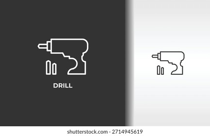 Ilustración De Símbolo Aislado De Vector, Icono O Logotipo De Taladro