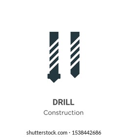 Drill vector icon on white background. Flat vector drill icon symbol sign from modern construction collection for mobile concept and web apps design.