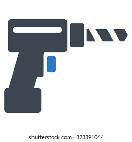 Drill vector icon. Style is bicolor flat symbol, smooth blue colors, rounded angles, white background.