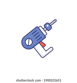Drill vector icon style illustration. EPS file 10