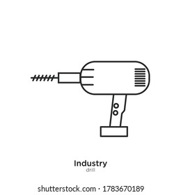 Drill vector illustration lineal color and filled design