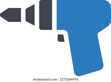 ilustración del vector de taladro en un fondo transparente. Símbolos de calidad superior. Iconos vectoriales de glifos para diseño de conceptos y gráficos. 

