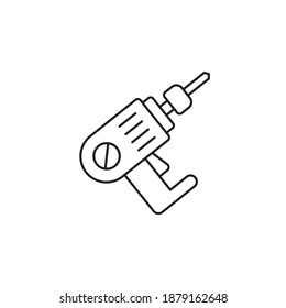 Drill Vector Outline Icon Style Illustration. EPS 10 File 