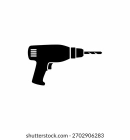 Silueta del Vector del taladro con el fondo blanco