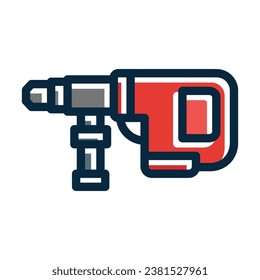 Drill Vector Thick Line Filled Dark Colors Icons For Personal And Commercial Use.
