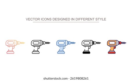 Drill in Wall icon design with white background stock illustration