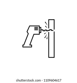 to drill a wall outline icon. Element of construction icon for mobile concept and web apps. Thin line to drill a wall outline icon can be used for web and mobile on white background