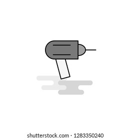 Drill  Web Icon. Flat Line Filled Gray Icon Vector