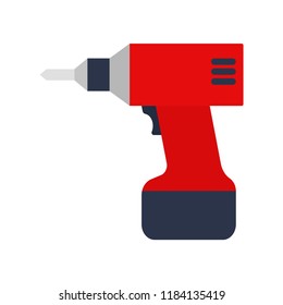 Drill. White background. Tool. Electric drill. Vector illustration. EPS 10.