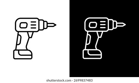 Diseño de conjunto de iconos de taladro blanco