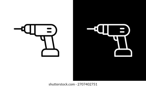 Diseño de conjunto de iconos de taladro blanco