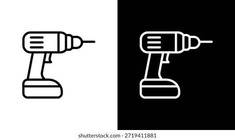 Diseño de conjunto de iconos de taladro blanco