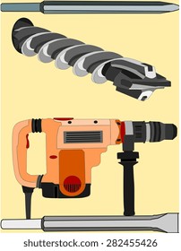 driller, with a hammer for concrete