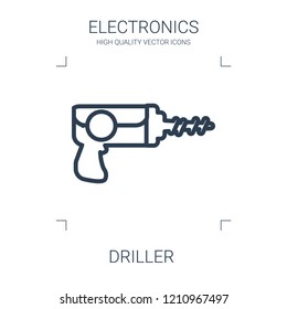 driller icon. high quality line driller icon on white background. from electronics collection flat trendy vector driller symbol. use for web and mobile