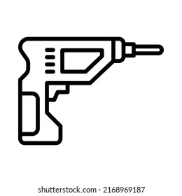 Driller Icon. Line Art Style Design Isolated On White Background