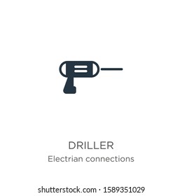 Driller icon vector. Trendy flat driller icon from electrian connections collection isolated on white background. Vector illustration can be used for web and mobile graphic design, logo, eps10