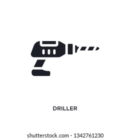 driller isolated icon. simple element illustration from electrian connections concept icons. driller editable logo sign symbol design on white background. can be use for web and mobile