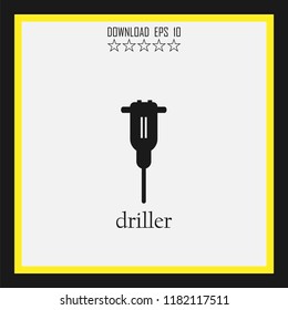 driller sketch vector icon