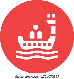 Ilustración de diseño de icono de Vector de barco de perforación
