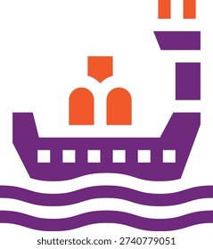 Drilling Boat Vector Icon Design Illustration