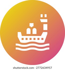Drilling Boat Vector Icon Design Illustration