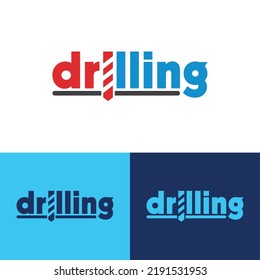 Drilling company logo design vector templet, 