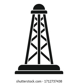 Drilling derrick icon. Simple illustration of drilling derrick vector icon for web design isolated on white background
