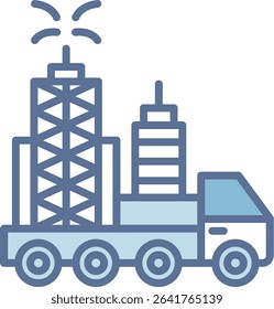 Drilling Dig Filled Blue Tone Icon