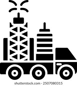 Drilling Dig Glyph Vector Icon Design