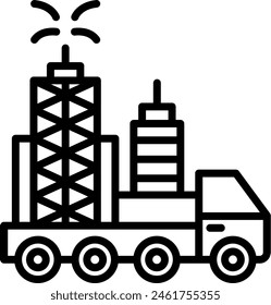 Drilling Dig Vector Line Icon Design