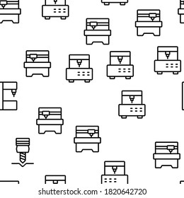 Drilling Equipment Vector Seamless Pattern Thin Line Illustration