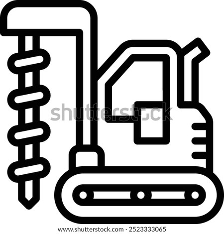 Drilling Excavator Icon. Drilling Excavator construction and tools Icon