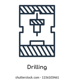 Drilling icon vector isolated on white background, Drilling transparent sign , thin symbols or lined elements in outline style