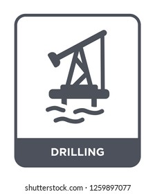 drilling icon vector on white background, drilling trendy filled icons from Industry collection, drilling simple element illustration