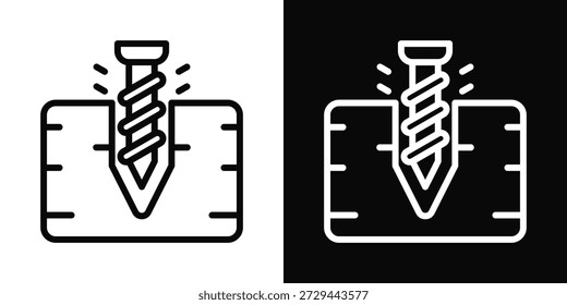 Drilling Icon White And Black Background Style