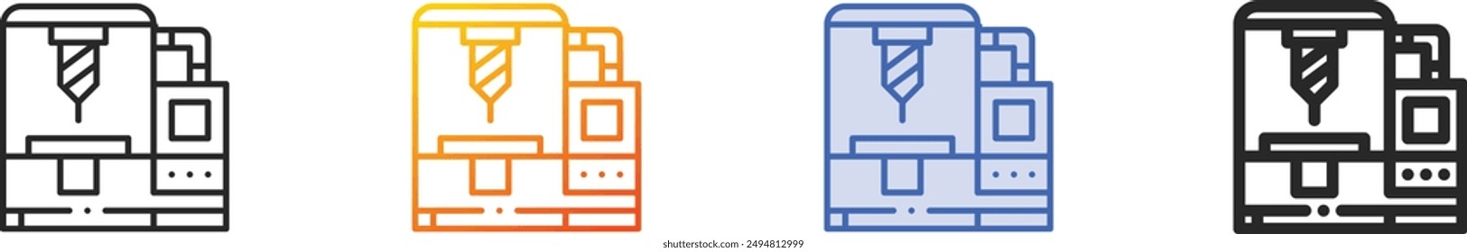 drilling icon.Thin Linear, Gradient, Blue Stroke and bold Style Design Isolated On White Background