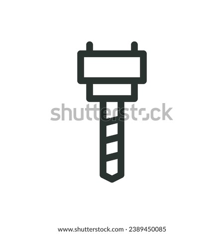 Drilling isolated icon, CNC milling vector icon with editable stroke
